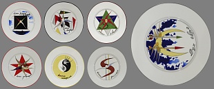 Картина «Ангелы знаков» А.Р. (комплект из семи тарелок)