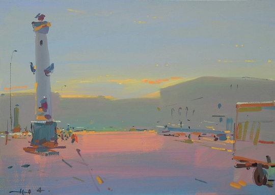 Картина биржевая площадь. Вечер фото 1