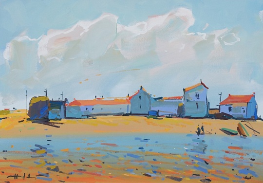 Картина домики рыбаков. Олерон, Франция фото 1