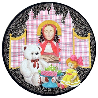 Картина созерцание. Серия “Ткань 90-х. Куклы”