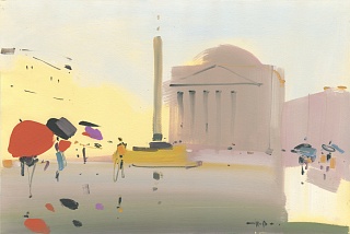 Картина пантеон после дождя