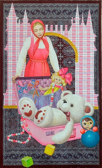 Картина обретение. Серия “Ткань 90-х. Куклы” фото 1