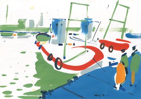 Картина утро рыбаков. Чивитавеккья фото 1