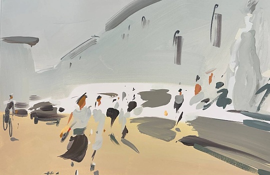 Картина туристы во Флоренции фото 1