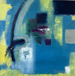 Картина солнечные блики на озере