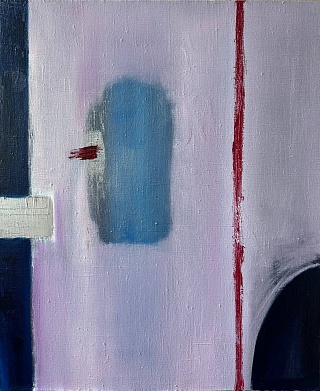 Картина абстрактная композиция с серебряным