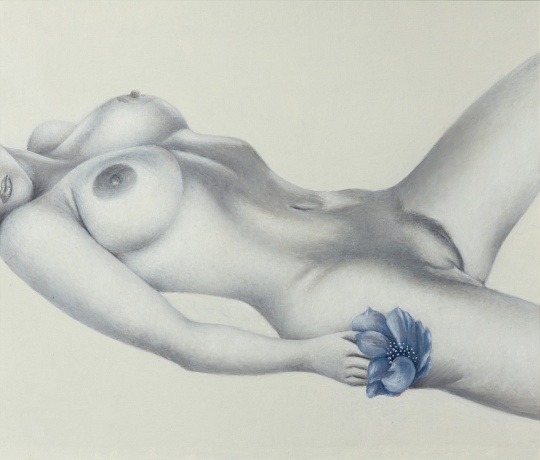 Картина голубая мальва фото 1