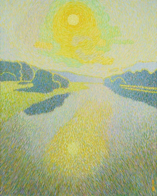 Картина лето на Москва-реке