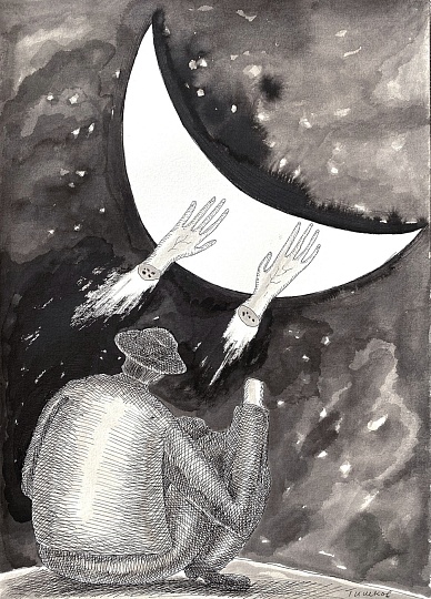 Картина прикасаясь к луне фото 1