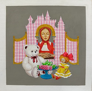 Картина серия “Ткань 90-х. Куклы”