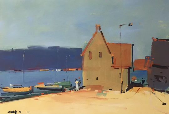 Картина плюмана. Бретонская деревня. Франция фото 1