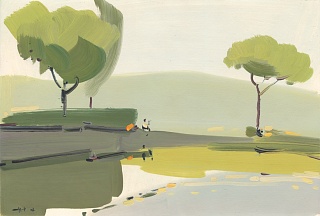 Картина река Пшада. Июль