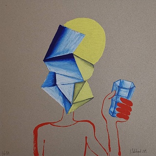 Картина стакан в руке