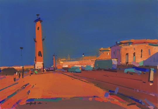 Картина биржевая площадь. Вечер фото 1