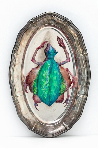 Картина зеленый жук