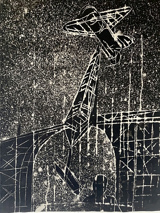 Картина виражный самолет. Из серии "Ночное движение"