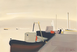 Картина сейнеры утром. Нормандия