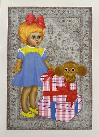 Картина серия "Ткань 90-х. Куклы"