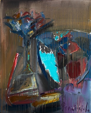 Картина городской натюрморт с небом