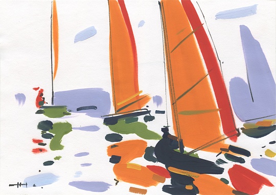 Картина регата. Перрос-Гирек. Бретань фото 1